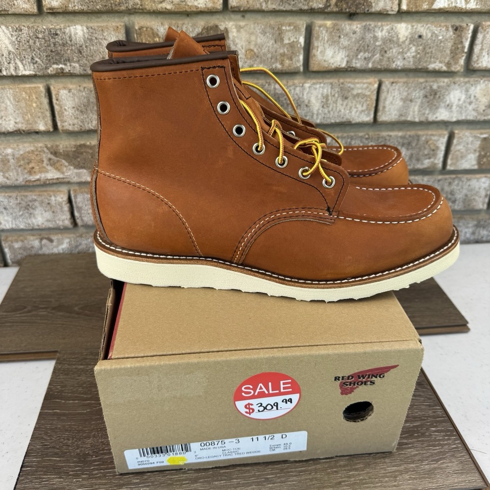 Red Wing 875 Men's Classic Moc Toe Boot Oro Legacy Mens Size US 11.5D USA